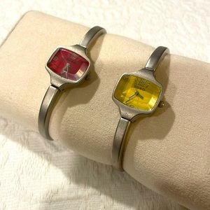 Woman’s XOXO bracelet watch with stainless back-expands to 6” diameter- set of 2